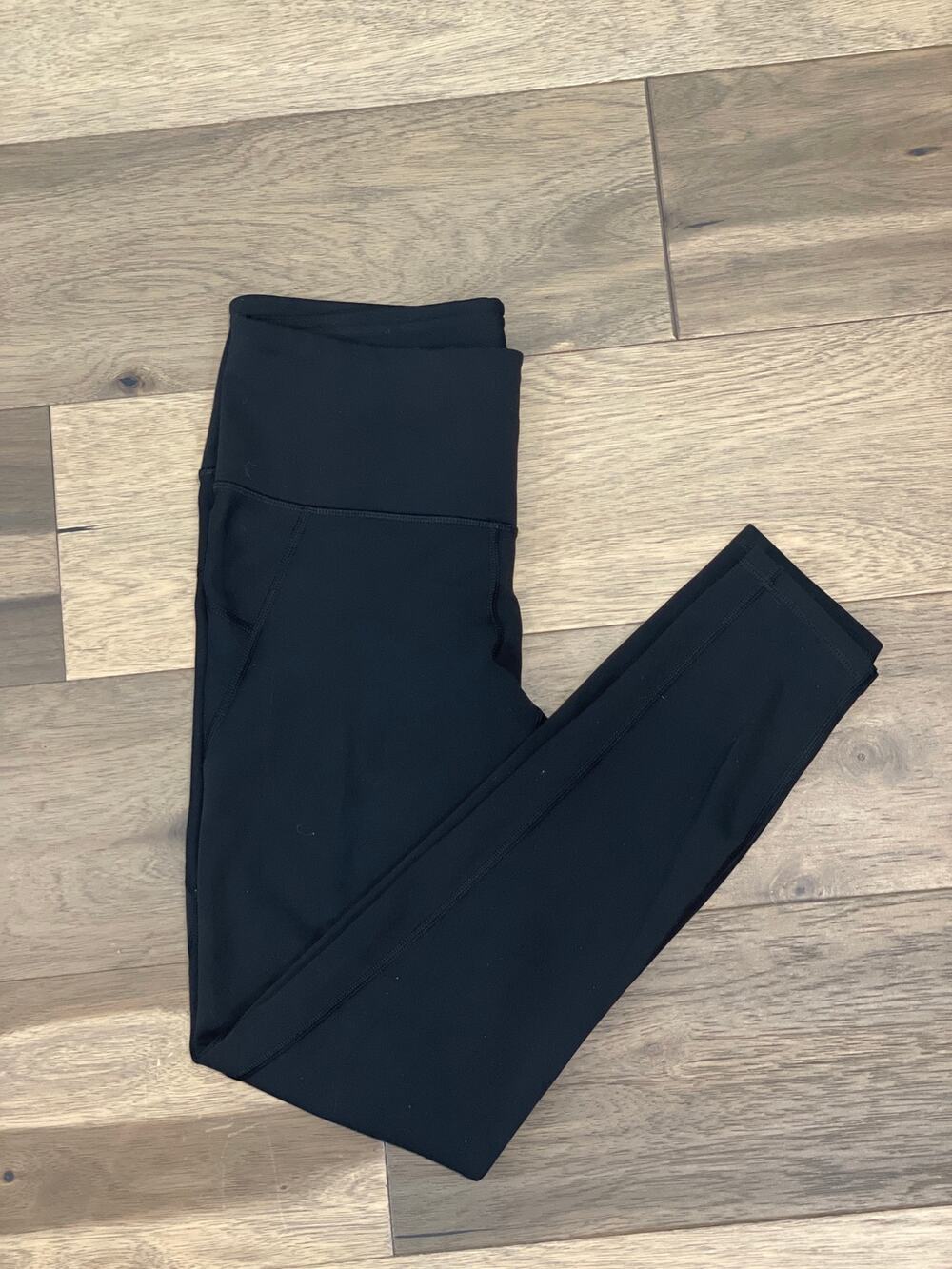 Athleta Cropped Stretch Leggings Size S Black Mid Rise Activewear